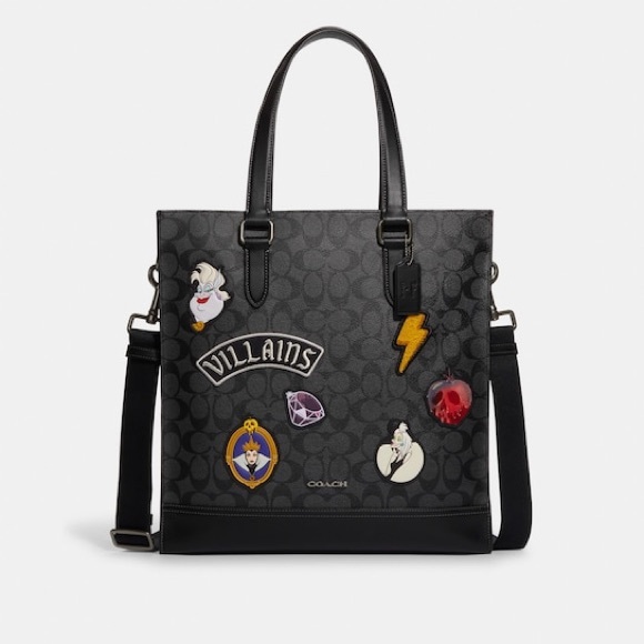 Disney X Coach Graham Structured Tote In Signature Canvas With Patches - Picture 3 of 7